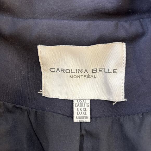 Carolina Belle Montreal Women’s US XL Navy Blue Trench Jacket Belted No Hood - Picture 3 of 4